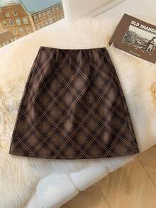 Franclia 女士时尚格子图案拉链迷你裙 - 彩色 - 查看 7