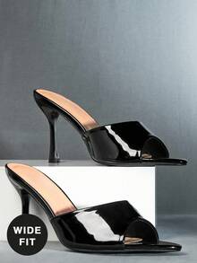 SHUZIA Women's Wide-Fit Point Toe Classic Heeled Sandals - Black - View 4