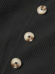 SHEIN Clasi 女士灯芯绒双排扣开衩喇叭裙