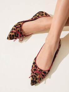 CUCCOO CHICEST 女士豹纹尖头平底软底一脚蹬休闲乐福鞋 - 彩色 - 查看 3