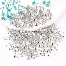 2-6 mm, 6 dimensiuni mixte, 1440 buc/pachet, auriu strălucitor, spate argintiu, spate plat, pietre decorative fără fixare termică, mărgele artistice cu diamant, strasuri, manichiură DIY, decorațiuni, brelocuri, pietre prețioase, consumabile - Dimensiuni mixte - Vizualizare 10