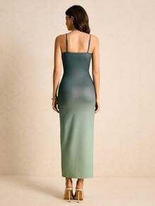 Poéselle Váy suông ombre thanh lịch dành cho nữ - màu xanh lá - Xem 2