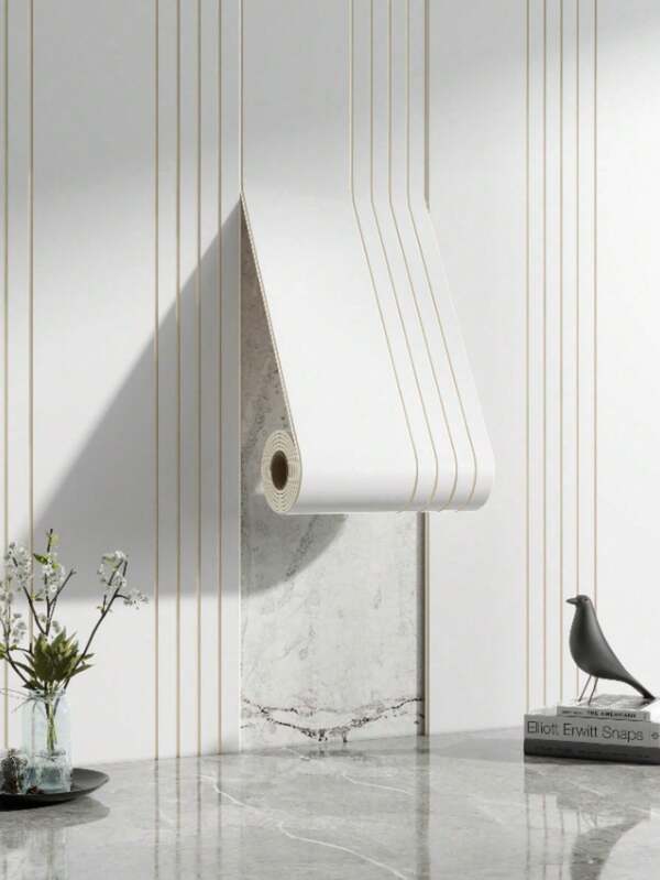 SHEIN 1 Roll 3D Self-Adhesive 3D Wall Sticker (Wood Grain Grid Style) – Suitable For Bedroom & Living Room Accent Wall Decoration, Alternative To Decorative Wallpaper