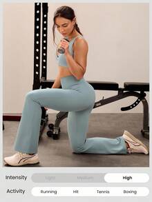 GLOWMODE 31英寸 PeakBum Powersculpt™-Air Play The Flare 吸汗凉爽提臀紧身裤 高强度健身跑步训练 - 0.霧綠 - 查看 6