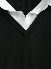 Sweetra Váy ngắn 2 trong 1 thanh lịch dành cho nữ - màu đen - Xem 6