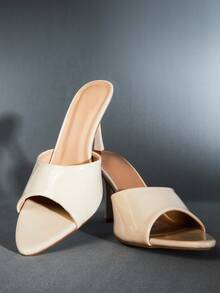 SHUZIA 女士尖头经典高跟穆勒凉鞋 - 米色 - 查看 7
