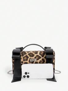 SHEIN ICON 女士手提包，斜挎包，蝴蝶结，粉色，时尚，个性，简约，百搭，街头风，甜美酷炫女孩，辣妹，Y2K，复古，铆钉，复古，青少年，适合鸡尾酒会，派对，舞会，俱乐部，约会，生日，晚会，舞会，日常，下午茶 - 彩色 - 查看 5