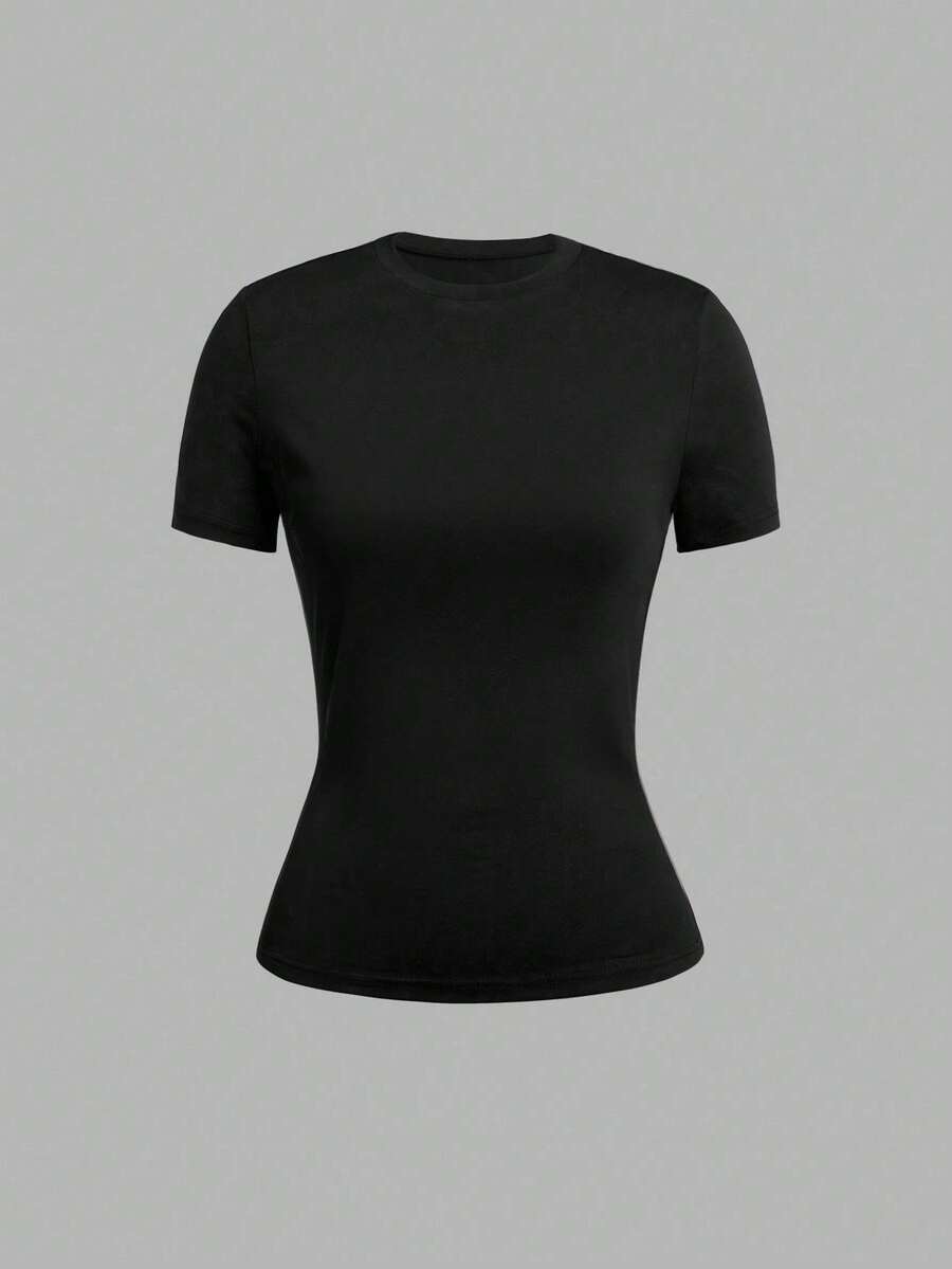 Franclia Women's Character And Letter Printed T-Shirt Graphic Tees Women Tops - Black - View 1