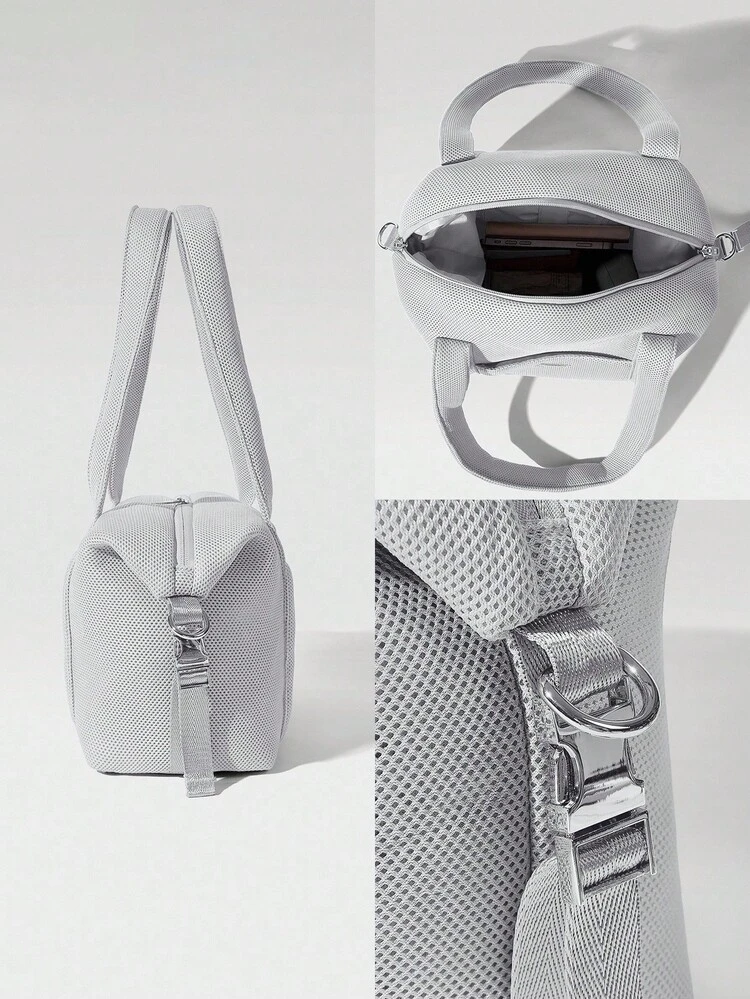 Bolso de hombro cuadrado de malla suave y cómoda con correas ajustables, de 6L, para gimnasio, estudio, viaje, vacaciones, uso diario y casual