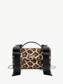 SHEIN ICON 女士手提包，斜挎包，蝴蝶结，粉色，时尚，个性，简约，百搭，街头风，甜美酷炫女孩，辣妹，Y2K，复古，铆钉，复古，青少年，适合鸡尾酒会，派对，舞会，俱乐部，约会，生日，晚会，舞会，日常，下午茶 - 彩色 - 查看 1