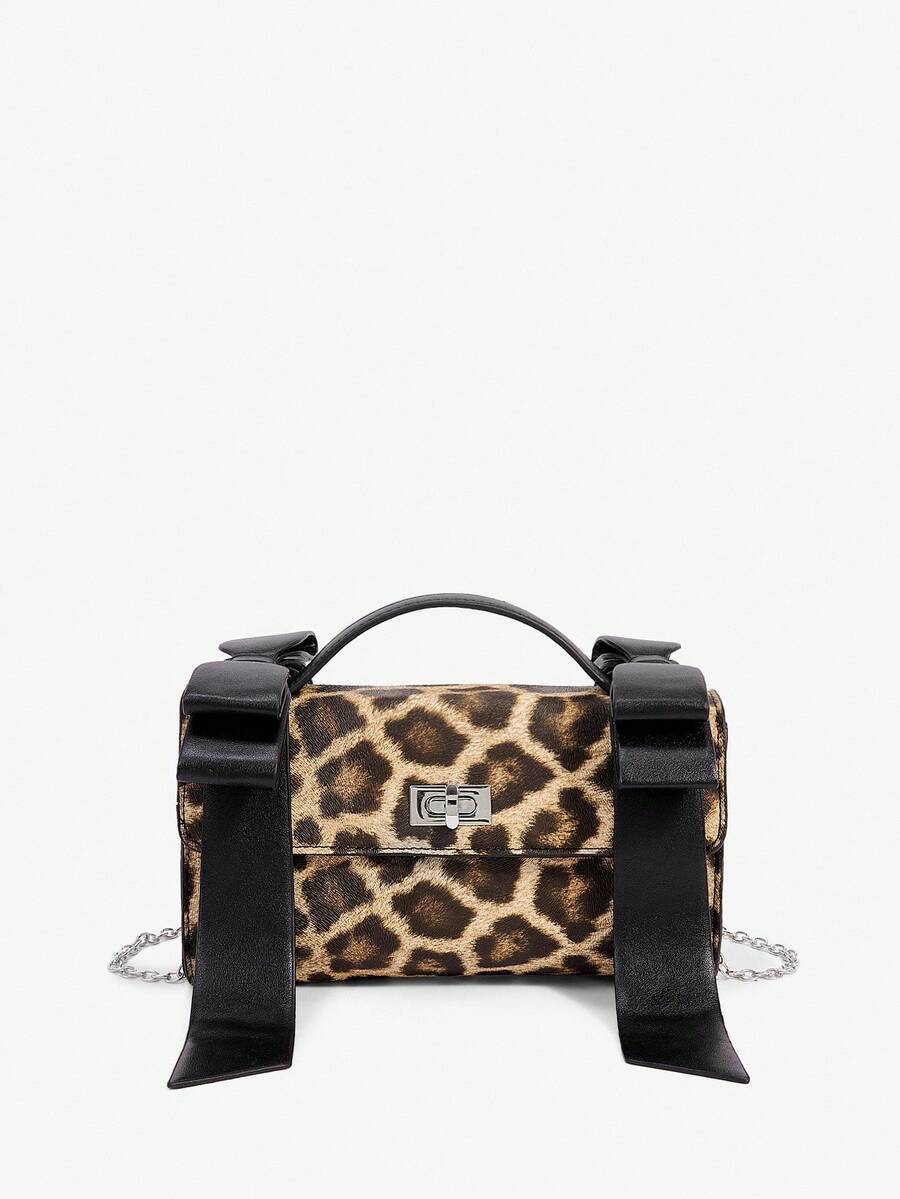 SHEIN ICON 女士手提包，斜挎包，蝴蝶结，粉色，时尚，个性，简约，百搭，街头风，甜美酷炫女孩，辣妹，Y2K，复古，铆钉，复古，青少年，适合鸡尾酒会，派对，舞会，俱乐部，约会，生日，晚会，舞会，日常，下午茶 - 彩色 - 查看 1