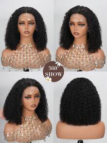 Density Pro 13x4 Transparent Lace Front Curly Wave Bob Wig Raw Human Hair 200% Density Pre Plucked Baby Hair Natural Hairline For Women Natural Black - 9AM Hair Sport Vacation Travel Festival Prom Outdoor Cosplay Campus School Beach Wedding Camping Holiday Outfits Summer Outfits Vacay Vibes Charm Elegant Casual Y2k Fashion Styles Ss25 - SNatural - View 6