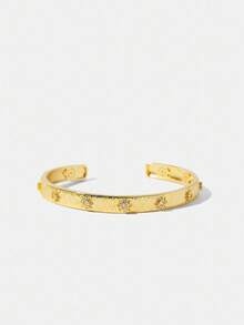 MOTF PREMIUM 18K ZIRCONIA OPEN BANGLE - Gold - View 1