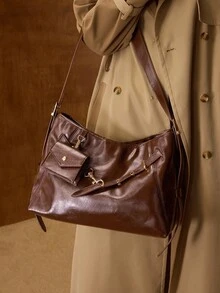 MOTF PREMIUM TÚI ĐEO VAI BẰNG DA PU - màu nâu - Xem 6