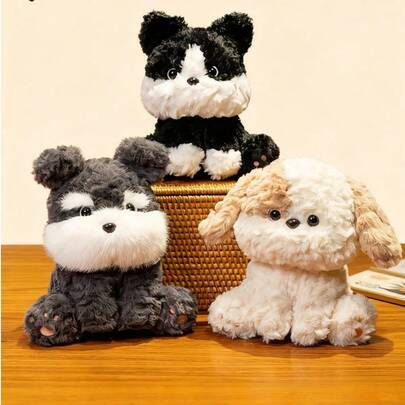 POKOJA LAND 1 con búp bê nhồi bông mềm mại dễ thương hình chú chó con đồ chơi trang trí quà tặng cho phụ nữ cô gái sinh nhật giáng sinh ngày lễ tình nhân trang trí phòng nhà Kawaii người yêu thú cưng quà tặng tiệc ủng hộ động vật hoạt hình đồ chơi nhồi bông