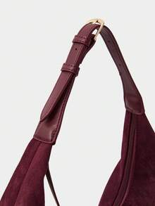 MOTF PREMIUM SOLID SUEDE OVERSIZED BUCKET SHOULDER BAG, PERFECTLY MATCHING WITH FALL OUTFITS WOMEN