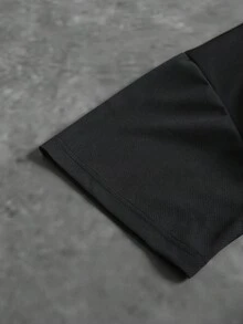 Sport MetroGents Men's Minimalist Printed Round Neck Short Sleeve Sports T-Shirt Gym Blouse Gym Shirts Oversized Gym Tee Workout Shirt Gym Tops Loose - Black - View 3