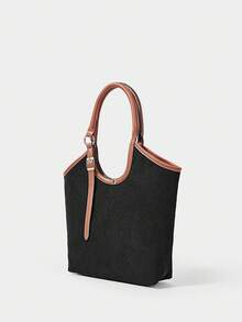 SHECARRY Women Casual Tote Bag, Light Weight And Large Capacity, Perfect For Daily Use - Black - View 2