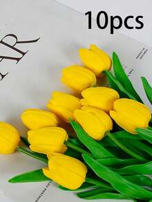 3/10/30 件，人造郁金香仿真花装饰家居饰品，客厅和卧室装饰的人造花，充满活力和真实感，逼真的人造郁金香花束 - 适合优雅的家居和办公室装饰，特殊场合和礼物的理想选择，非常适合婚礼和家居装饰派对、花园装饰、客厅、卧室、餐桌、办公室、DIY 布置、夏季装饰、室内外装饰 - 粉色 - 查看 11