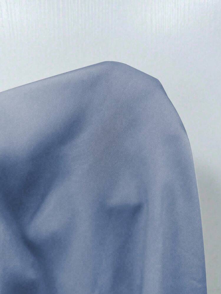 Franclia 女士优雅褶皱宽松阔腿连体裤，简约纯色 - 藍色 - 查看 6