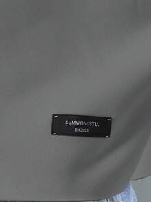 SUMWON 短款超大徽标字母印花圆领运动衫经典街头套头衫都市时尚宣言设计秋冬长袖休闲运动衫 - 淺灰色 - 查看 5