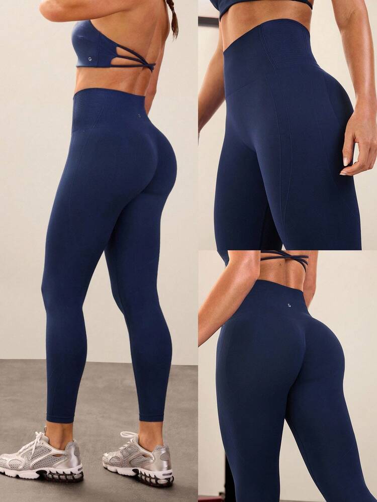 Legging de gym à taille haute ultra-élevée et contrôle du ventre, de forme pêche, 60 cm (24"), impact moyen, pour l'entraînement et la course