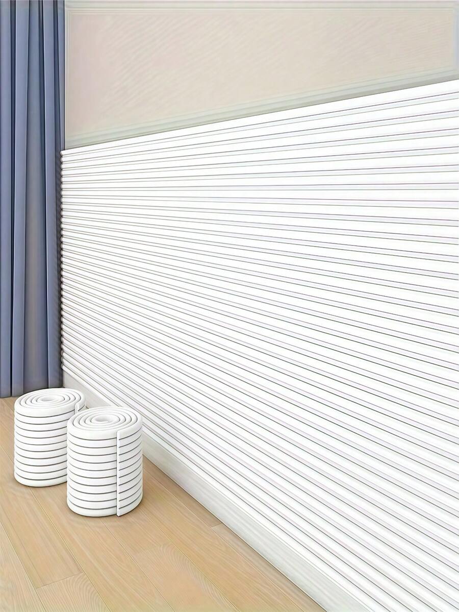 SHEIN 1 cuộn, Miếng dán tường 3D lập thể, Dải chống va chạm, Miếng dán góc tự dính, Miếng dán bảo vệ góc bàn, Miếng dán tường chống va chạm.