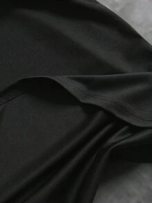 Sport MetroGents Men's Minimalist Printed Round Neck Short Sleeve Sports T-Shirt Gym Blouse Gym Shirts Oversized Gym Tee Workout Shirt Gym Tops Loose - Black - View 5