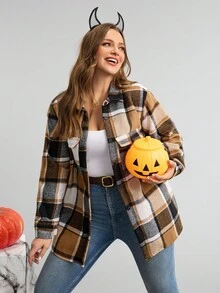 Comfylo Áo khoác cỡ lớn mùa thu và đông cho nữ, trang phục Halloween, phong cách Gothic, áo khoác công sở thường ngày cho nữ, áo khoác mùa thu. - Nhiều màu - Xem 5