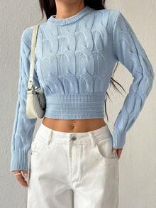 Jeanoix Jeanoir Ordinary Long-Sleeved Minimalist Sweater, Casual Clothing, Waist Top