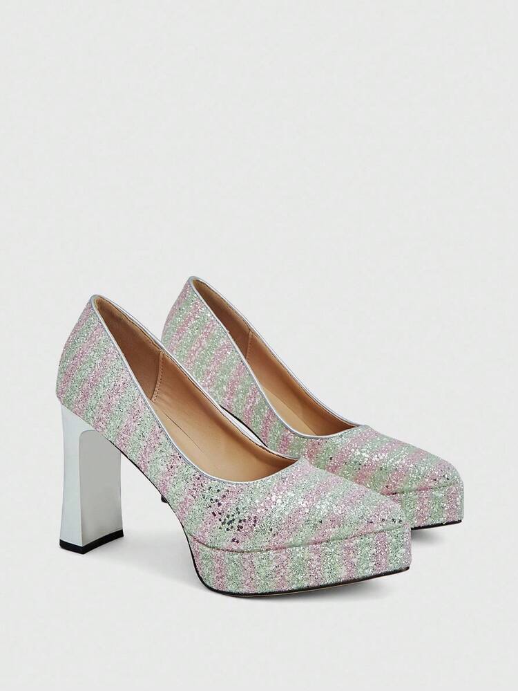 CUCCOO LuxiPop Women's Platform High Heel Pumps, Glossy Leather Elegant Mid-Calf Boots, Suitable For Halloween, Christmas, New Year, Date Night, Autumn Sexy Nightclub Style