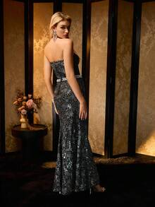 MOTF Soiréza VESTIDO DE FIESTA CON CORTE SESGADO Y ESTAMPADO FLORAL CON LENTEJUELAS - Multicolor - Ver 3