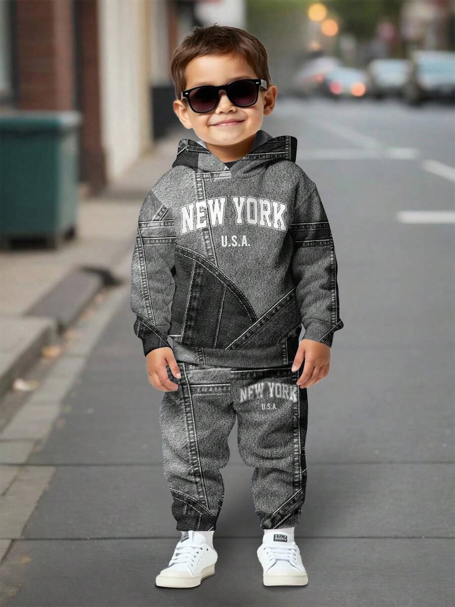 SHEIN 2 Stücke/Set Jungen Loose Fit Lässig Sport Sweatshirt, bequemer ...