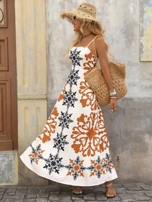 Brillora Đầm maxi nữ phối màu tương phản, chất liệu dệt, thích hợp cho mùa xuân và hè, quần áo mùa hè, ngày lễ tình nhân, trang phục đi nghỉ mát cho nữ, trang phục đi biển cho nữ, lễ hội, trang phục lãng mạn và thanh lịch, phong cách Bohemian, BOHO, ngọt ngào, trang phục dự tiệc rave, trang phục đi nghỉ mát nhiệt đới cho nữ, lễ hội Carnival. - Màu Khaki - Xem 1