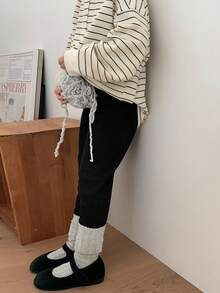 DAZY 少女宽松纯色韩版抓绒打底裤秋冬