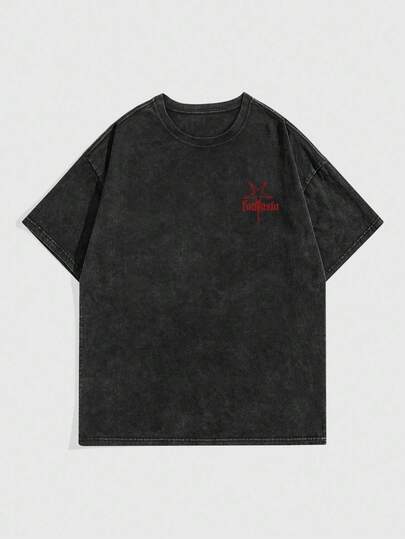 Street Life T-shirt à col rond à manches courtes avec graphique flocon de neige, étoile et lettre