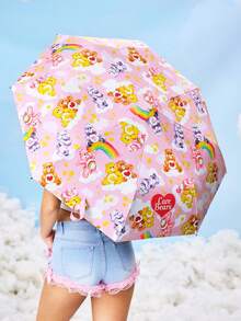 SHEIN X Care Bears 1 chiếc Gấu hoạt hình vui vẻ, Gấu may mắn, Gấu Funshine, Gấu chia sẻ, Ô in hình gấu Love-A-Lot, Chống tia UV, Thích hợp cho trường học, công sở, sử dụng ngoài trời và hàng ngày, Được thiết kế cho sinh viên đại học, học sinh trung học và phụ nữ - Hồng - Xem 2