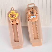 Borrador de goma retráctil con diseño de capibara kawaii, color aleatorio, útiles escolares y de oficina coreanos lindos para volver a la escuela