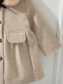 Souflis Souflis 6Months-3Years Baby Girl Coat Casual Style Fall Outfits For Girl Warmer Coat Winter - Khaki - View 8