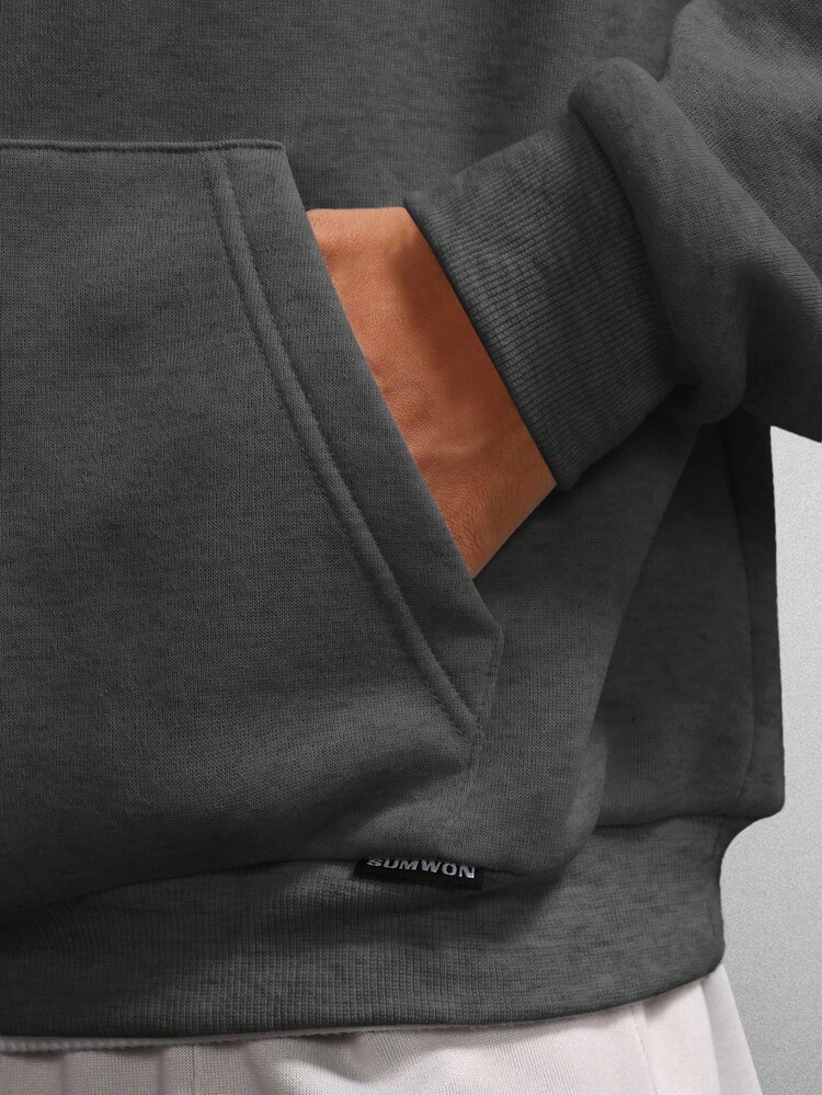 Boxy Fit Overhead Hoodie With Centre Pocket