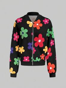 EMERY ROSE Casual Commuter Floral Print Jacket, Autumn - Multicolor - View 4