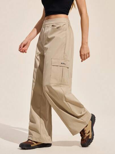 Easithlete 女式休闲纯色口袋阔腿运动裤