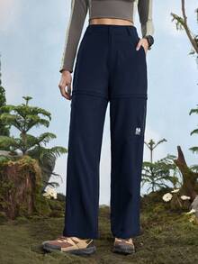 In My Nature 女式休闲直筒工装裤，带口袋，百搭时尚 - 藏蓝色 - 查看 10