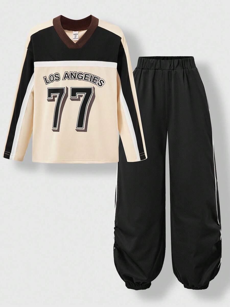 SHEIN Explorewe Big Boy's Black Streetwear Back-To-School Autumn School ...