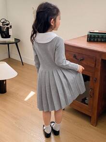 DAZY 女童针织毛衣连衣裙 - 灰色 - 查看 6