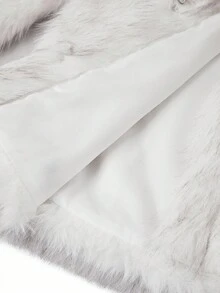 Ellevyn Chaqueta casual de mujer de manga larga con capucha, abierta por delante, de piel sintética suave y holgada, color gris claro, para otoño/invierno - Blanco - Ver 14