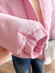 Sweetra Young Tween Girls' Padded Coat, Casual All-Match Versatile, Hooded Long Coat - Baby Pink - View 5