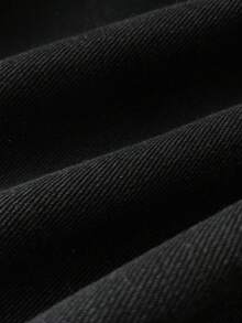 Elamini 翻蓋口袋毛邊短款牛仔夾克 - 黑色 - 查看 3