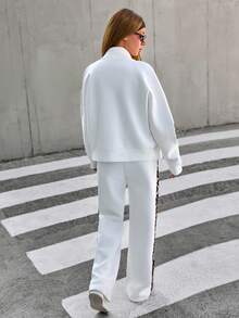 EURMUSE White Set With Leopard Fabric Detail - White - View 2