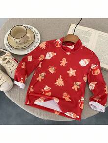 SHEIN 3pcs Young Girl Halloween Graphic Knit Stand Collar Casual T-Shirt Set - Multicolor - View 5